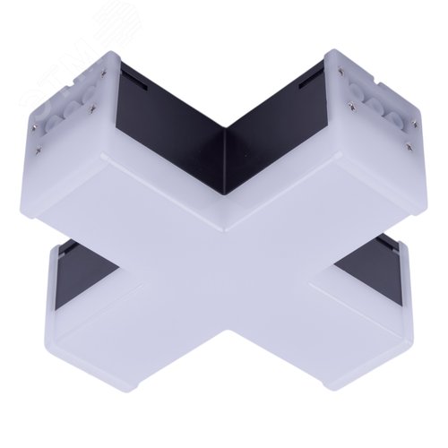 Светильник светодиодный  X-образный. Белый свет (6500K). 1200Лм. Алюминий. Корпус черный ULO-N11X-12W/6500K IP40 BLACK - фото 1