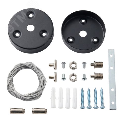 Комплект для подвесного монтажа для светильника серии ULO-N, длина троса 1,5м. Цвет черный UFL-N10H 1.5M SET BLACK - фото 1