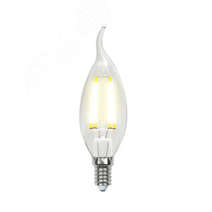 LED-CW35-6W/WW/E14/CL GLA01TR Лампа светодиодная. Форма ''свеча на ветру'', прозрачная. Серия Air. Теплый белый свет (3000K). Картон. ТМ