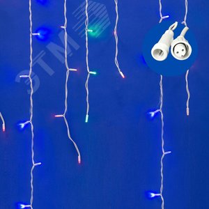 Бахрома светодиодная со статическим свечением 3м соединяемая 200 светодиодов разноцветный цвет белый провода ULD-B3010-200/SWK MULTI IP67 - фото 2