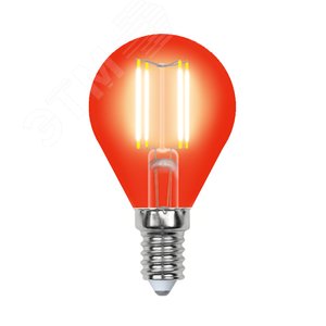 Лампа светодиодная декоративная цветная LED 5вт 200-250В шар 350Лм Е14 КРАСНЫЙ Air color
