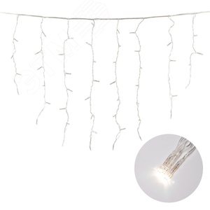 Бахрома светодиодная с контроллером 3 м 200 светодиодов теплый прозрачный провод - фото 3