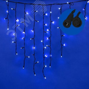 Бахрома с эффектом мерцания 3 м белый свет черный провод ULD-B3010-200/TBK WHITE IP67 - фото 2