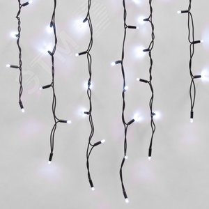 Бахрома с эффектом мерцания 3 м белый свет черный провод ULD-B3010-200/TBK WHITE IP67 - фото 4