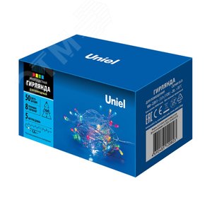 Гирлянда светодиодная с контроллером 5 м 50 светодиодов Разноцветный свет прозрачный провод ULD-S0500-050/DTA MULTI IP20 - фото 6