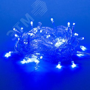 Гирлянда светодиодная с контроллером, 5 м 50 светодиодов ULD-S0500-050/DTA BLUE IP20 Синий свет прозрачный провод - фото 2
