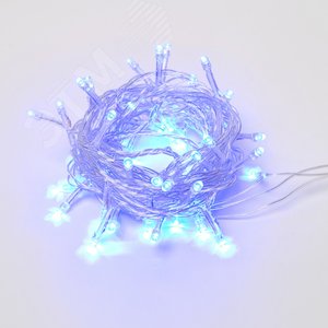 Гирлянда светодиодная с контроллером, 5 м 50 светодиодов ULD-S0500-050/DTA BLUE IP20 Синий свет прозрачный провод - фото 3