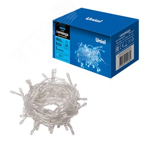 Гирлянда светодиодная с контроллером, 5 м 50 светодиодов ULD-S0500-050/DTA BLUE IP20 Синий свет прозрачный провод - фото 7