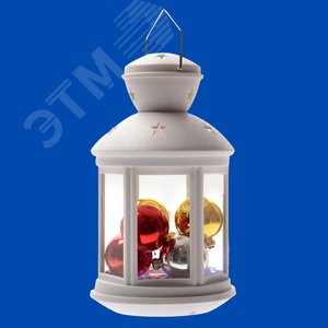 Гирлянда фонарь со светодиодной гирляндой внутри на батарейке не в/к 10 светодиодов RGB свет Режим мигания Белый корпус ULD-L1220-010/DTB/RGB WHITE - фото 2