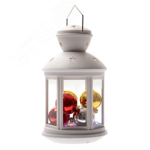 Гирлянда фонарь со светодиодной гирляндой внутри на батарейке не в/к 10 светодиодов RGB свет Режим мигания Белый корпус ULD-L1220-010/DTB/RGB WHITE - фото 3