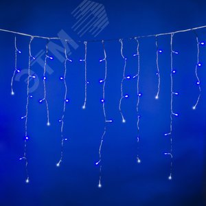 Бахрома светодиодная с эффектом мерцания 3м Соединяемая 200 светодиодов Синий и Провод прозрачный ULD-B3007-200/TTK BLUE-WHITE IP44 - фото 3