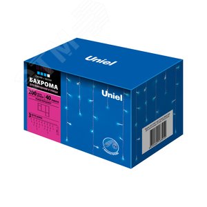 Бахрома светодиодная с эффектом мерцания 3м Соединяемая 200 светодиодов Синий и Провод прозрачный ULD-B3007-200/TTK BLUE-WHITE IP44 - фото 8