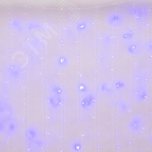 Занавес светодиодный с эффектом мерцания 3х2м Соединяемый 240 светодиодов Синий свет Провод прозрачный - фото 4