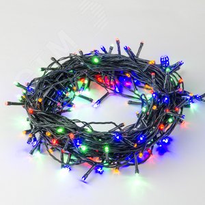 Гирлянда светодиодная, 20 м 200 светодиодов ULD-S2000-200/DGA MULTI IP20 разноцветный свет зеленый провод - фото 3