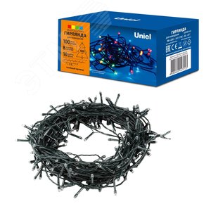Гирлянда светодиодная 10 м 100 светодиодов ULD-S1000-100/DGA MULTI IP20 разноцветный свет зеленый провод - фото 7