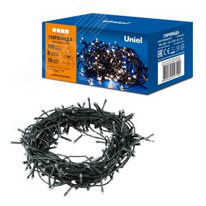 Гирлянда светодиодная 10 м ULD-S1000-100/DGA WHITE IP20 100 светодиодов зеленый провод - фото 7