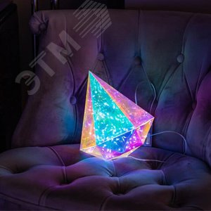 Светильник декоративный Брильянт на батарейках 3АА не в комплекте 100 светодиодов белый свет цвет корпуса радужный ТМ ULD-R507 3АА DIAMOND - фото 5