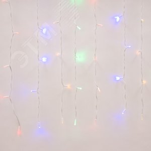 Гирлянда Занавес светодиодный с эффектом мерцания 3х2 м Соединяемый 240 светодиодов разноцветный свет белый провод ULD-C2030-240/TWK MULTI IP67 - фото 1