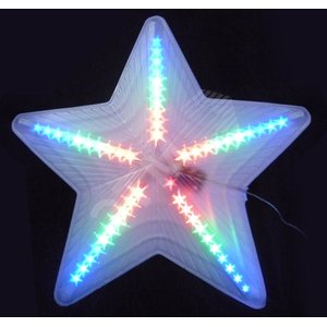 Фигура светодиодная Звезда 47х48 см Подвесная 45 светодиодов Красный зеленый синий свет Провод прозрачный ULD-H4748-045/DTA MULTI IP20 STAR UL-00001404 Uniel - 2