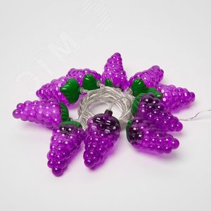 Гирлянда светодиодная на батарейках 2AA не в/к Виноград 4 м 10 светодиодов прозрачный провод ULD-S0400-010/STB/2AA WHITE IP20 GRAPES - фото 1