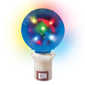 Светодиодный светильник Свечение 3D звёзды Вилка 220В Диаметр 8см ULI-Q309 1,5W/RGB ДИСКО ШАР 3D