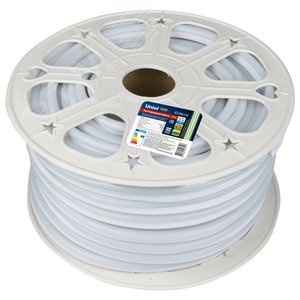 Лента светодиодная гибкий неон 8Вт/м 220В зеленый IP67 120 LED/м бобина 50м. в коробке - фото 1