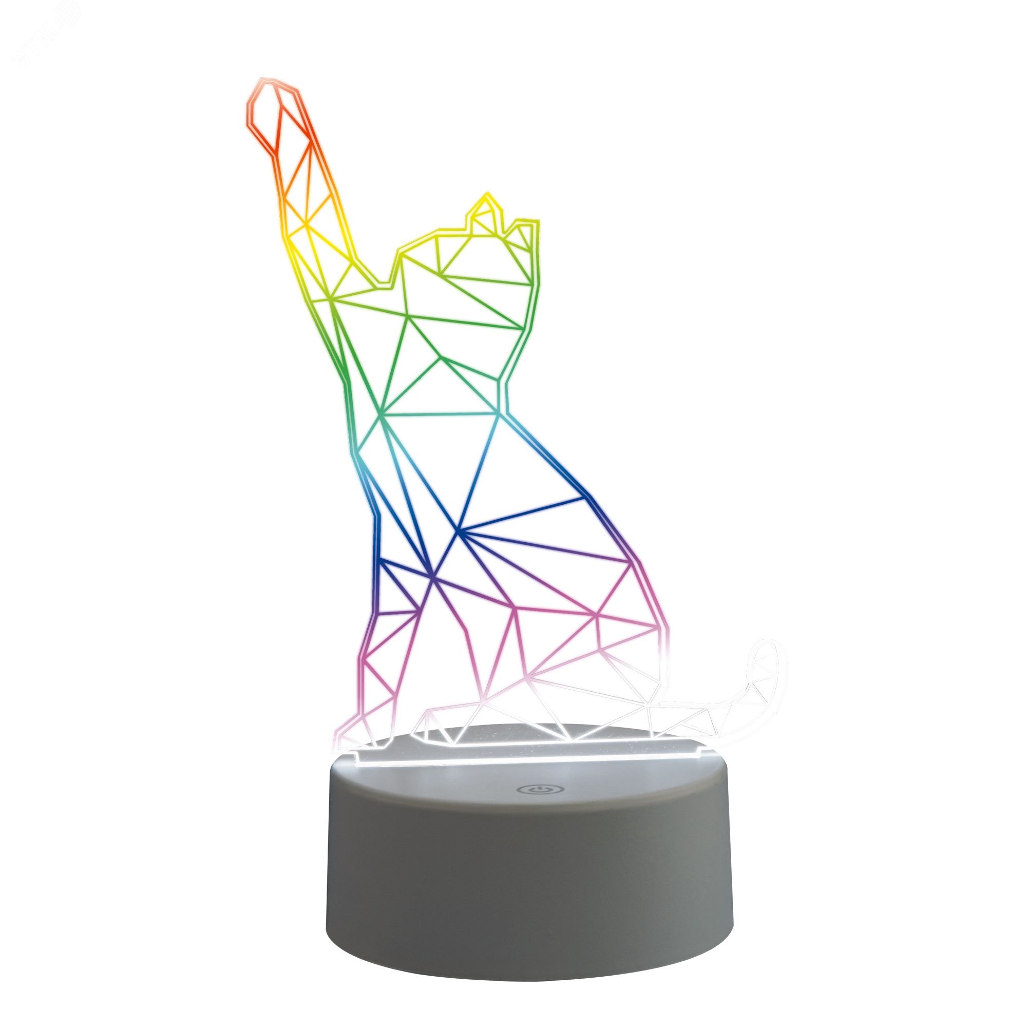 Изображение товара Декоративный светильник Кошка с эффектом 3D и RGB свечением для интерьера