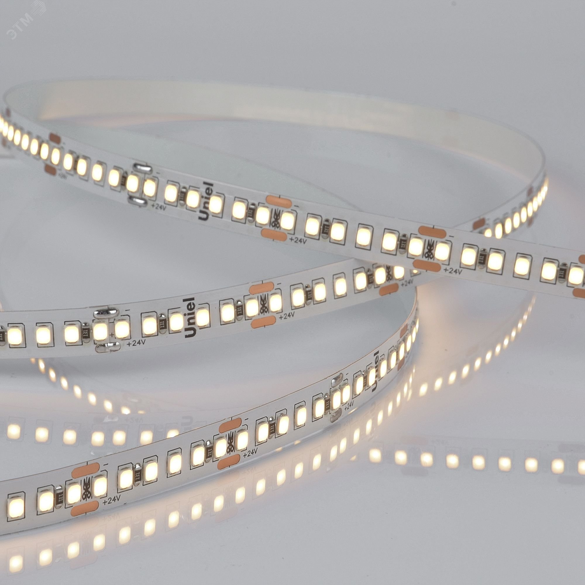 Изображение товара Гибкая светодиодная лента 17Вт/м 24В IP20 5м теплый белый самоклеящаяся