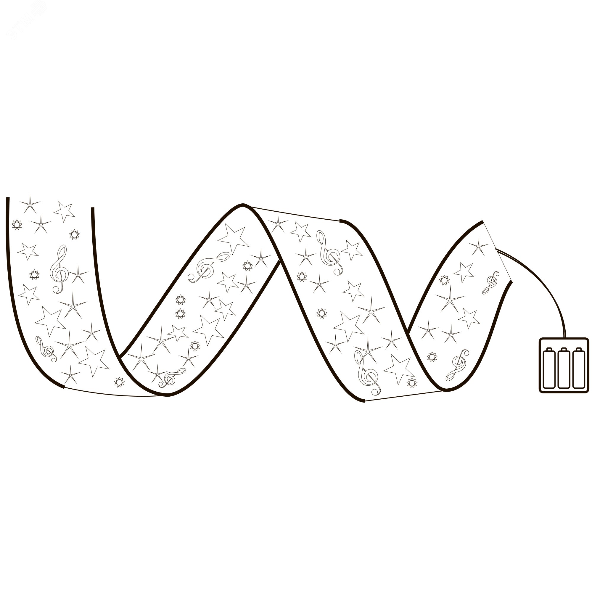 Изображение товара Гирлянда светодиодная на батарейках 10 м 100 светодиодов IP20 белый свет