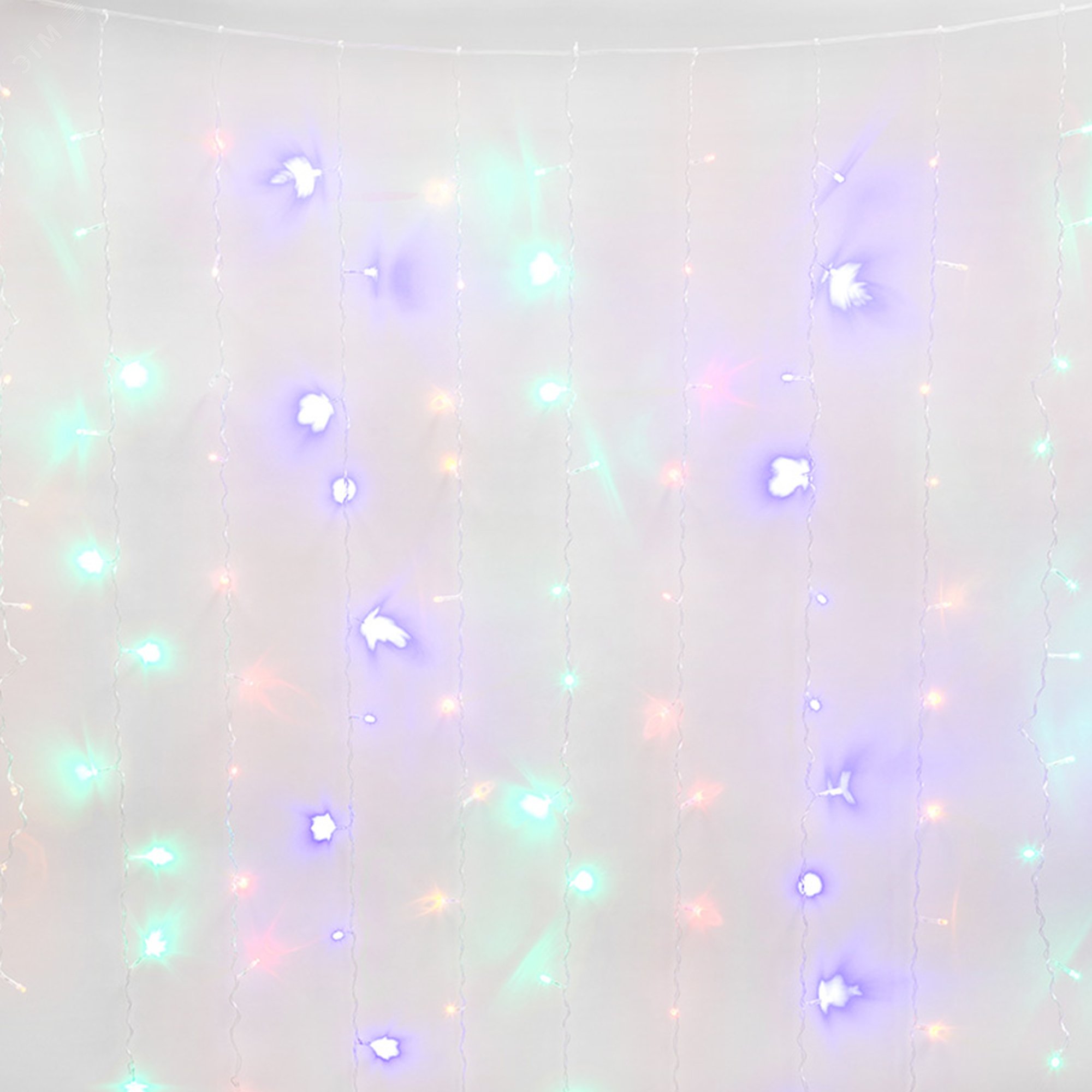 Изображение товара Гирлянда Занавес светодиодный 15х15 м 100 светодиодов разноцветный свет прозрачный провод ULD-C1515-100/DTA MULTI IP20 (шт)