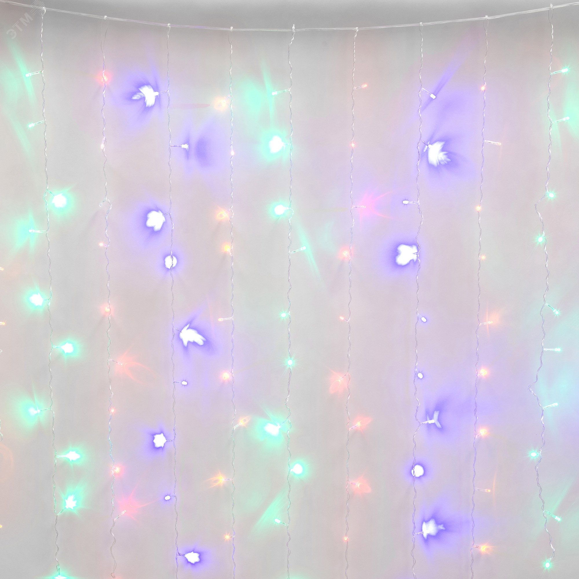 Изображение товара Светодиодный занавес с эффектом мерцания 3х2м 264 светодиода мультиколор IP44 Uniel