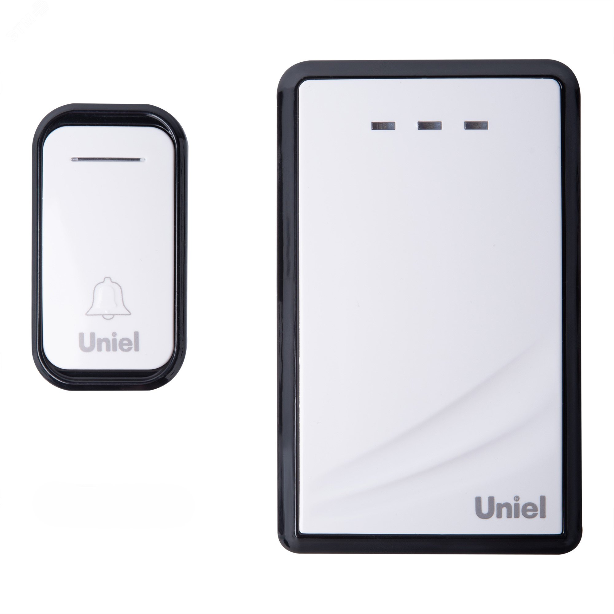 Изображение товара Беспроводной звонок с радиусом 150 м Uniel UDB-017W-R1T1-38S-150M-WH/BL, белый с черным