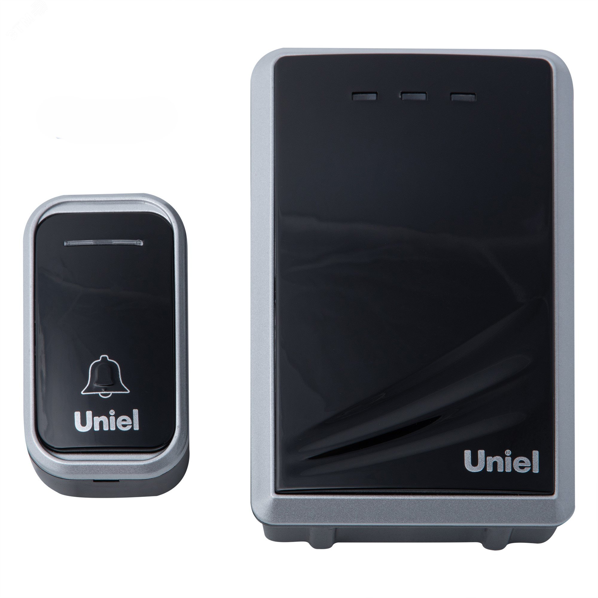 Изображение товара Беспроводной звонок с радиусом действия 150 м черный с серебристым UDB-017W-R1T1-38S-150M-BL/SL