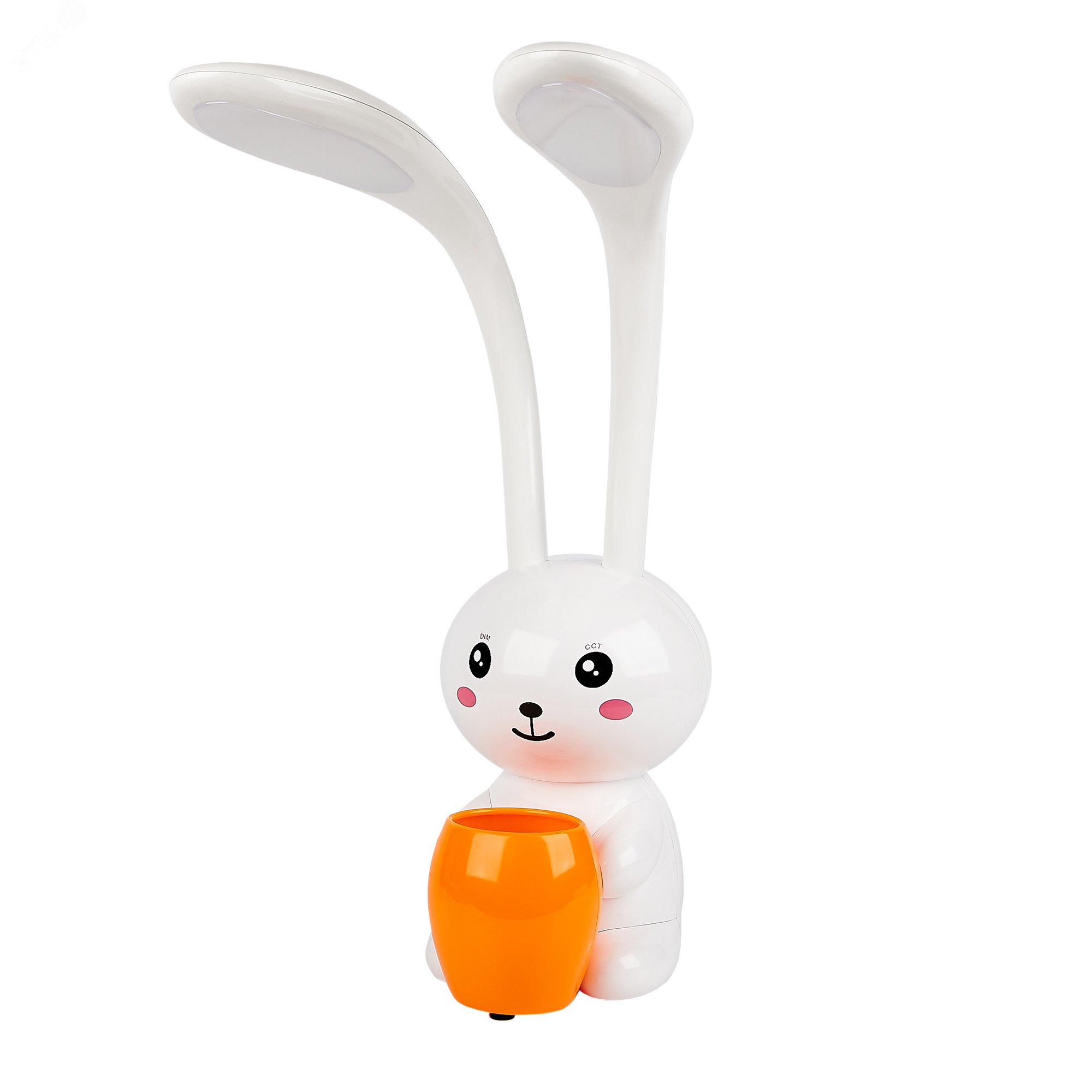 Изображение товара Светильник настольный светодиодный Заяц с подставкой под канцелярские принадлежности 12 Вт Сенсорный выключатель Диммер Белый ULM-D160 12W/3000-6000K/DIM WHITE (шт)