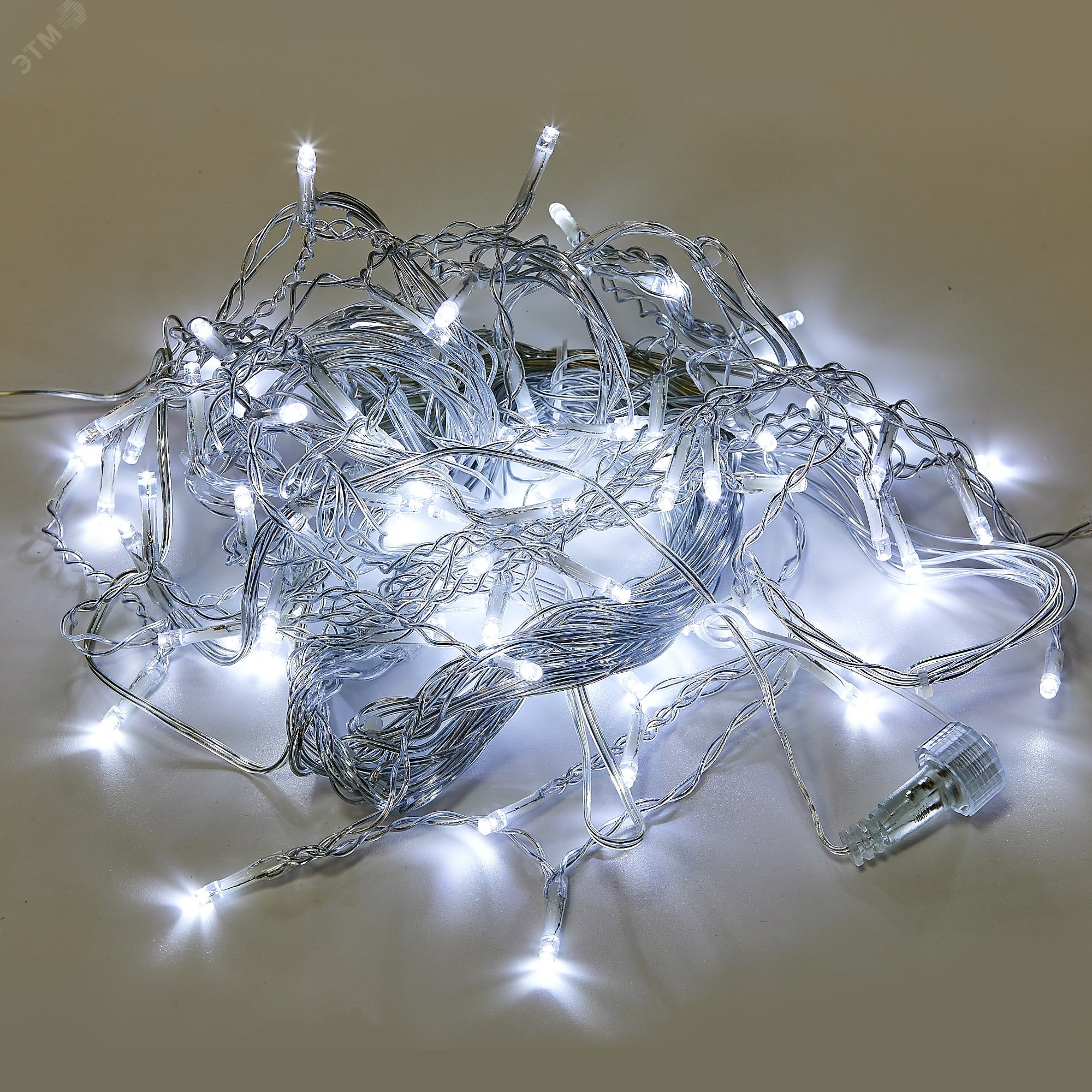 Изображение товара Светодиодная бахрома 50м с эффектом мерцания Uniel 880 светодиодов белый свет