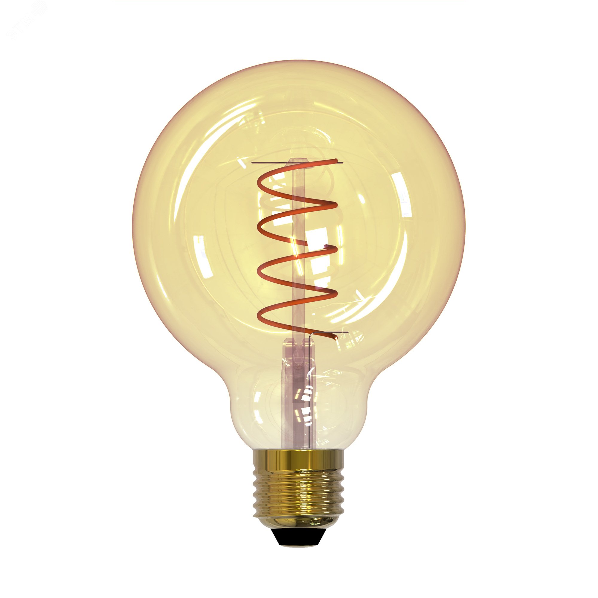 Лампа светодиодная декоративная LED 4вт 220-240В шар G95 400Лм Е27 2250К золотая колба спиральная нить Vintage UL-00001818 Uniel - превью