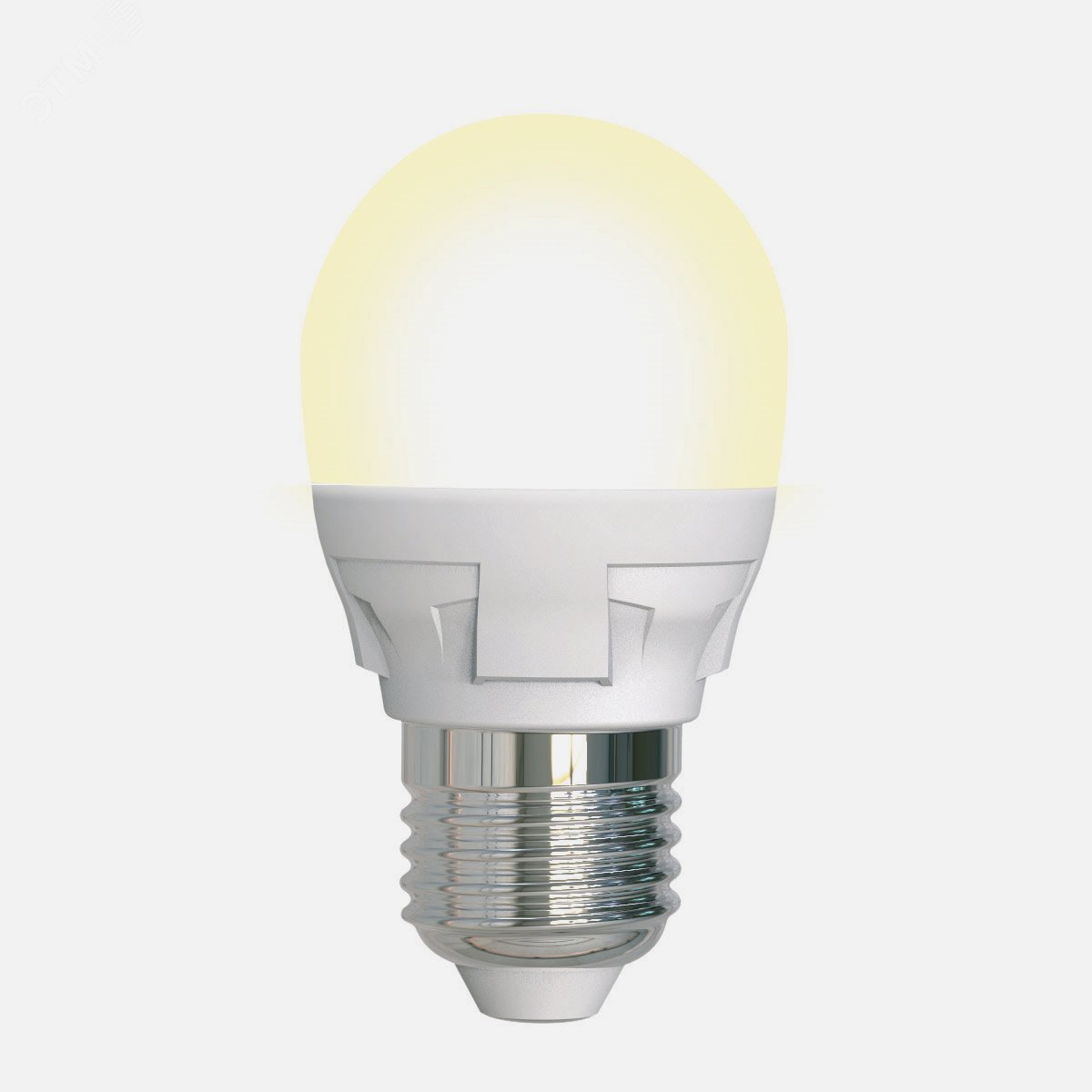 Лампа светодиодная, диммируемая. Форма ''шар'', матовая.  Яркая. Теплый (3000K). Картон. LED-G45 7W/3000K/E27/FR/DIM Uniel - превью