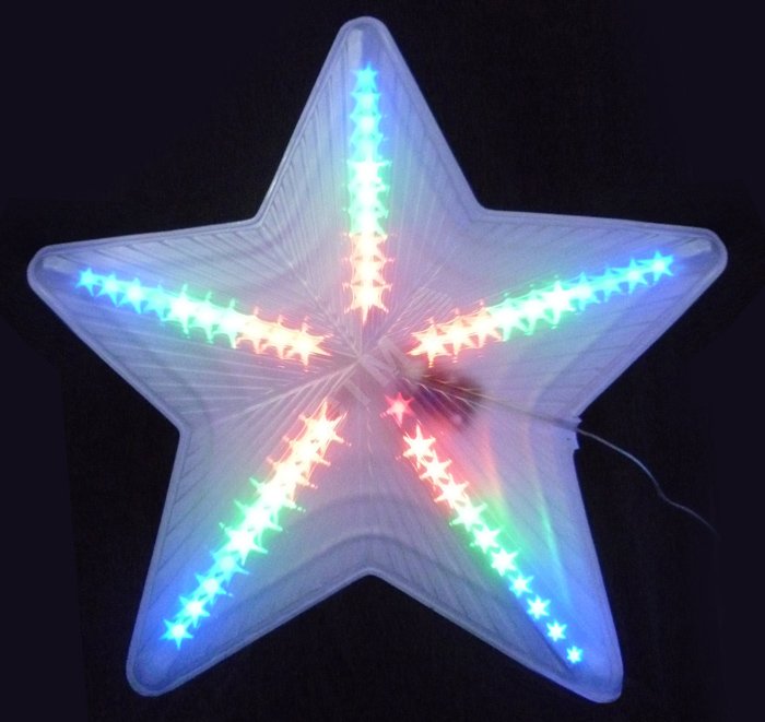 Фигура светодиодная Звезда 47х48 см Подвесная 45 светодиодов Красный зеленый синий свет Провод прозрачный ULD-H4748-045/DTA MULTI IP20 STAR UL-00001404 Uniel - превью 2