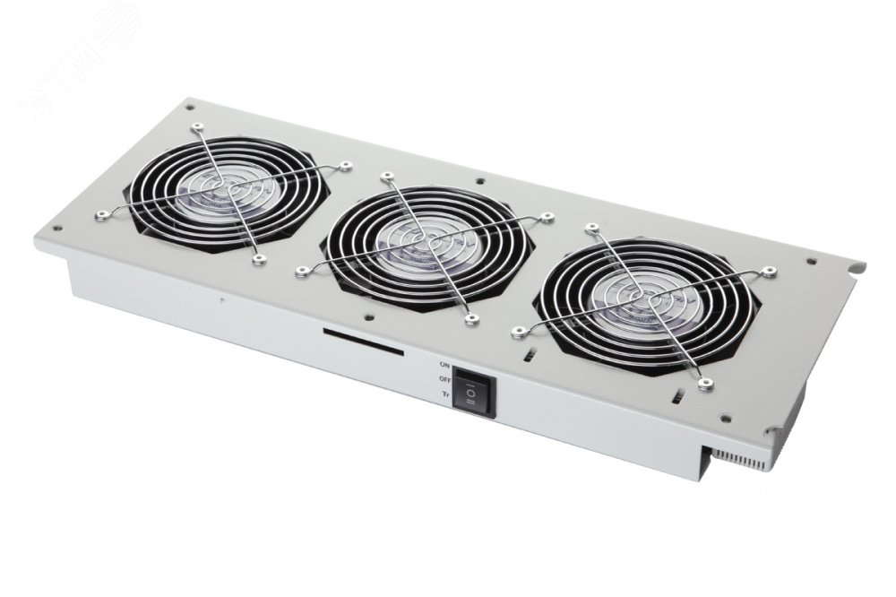 Изображение товара Модуль вентиляторный потолочный, 3 вентилятора, термореле, 3 положения, серый (шт)