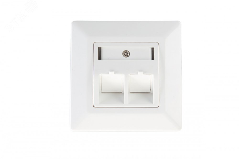 Изображение товара Рамка Eurolan 12B-1X-02WT-1 Белая для 2 Keystone модулей