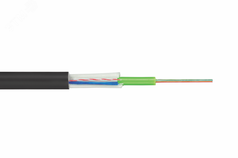 Волоконно-оптический кабель U02 с центральным модулем внутренний/внешний 4x9/125 OS2 нг(А)-HFLTx, свободный буфер 250 мкм, водоблокированный, черный 39U-S2-04-02BL-SP Eurolan