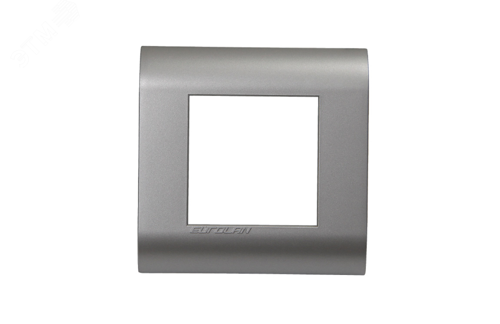 Изображение товара Рамка французский стандарт 2 модуля 45 x 22,5 мм серебристая Eurolan