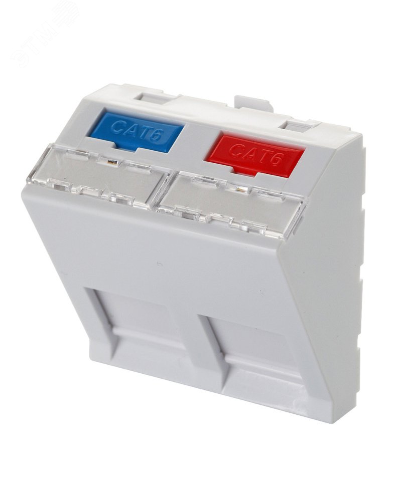 Изображение товара Адаптер 45 x 45 мм для 2 модулей Keystone, наклонный, белый