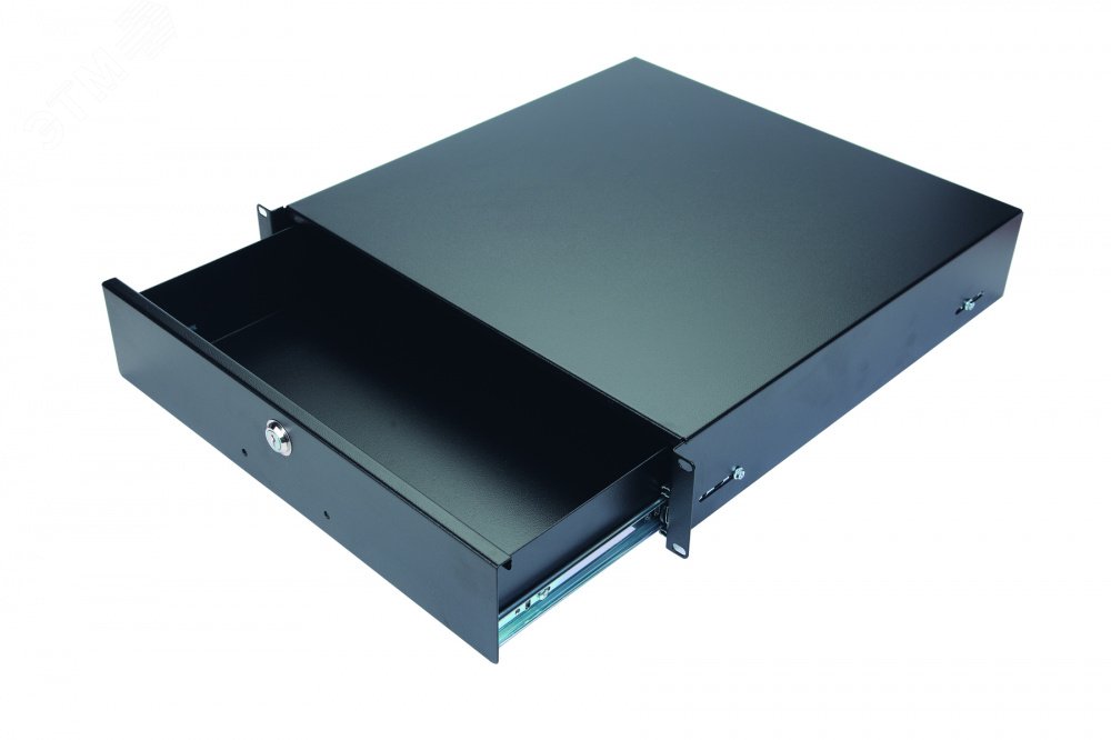 Изображение товара Выдвижной ящик для документации 3U 460 мм с замком и ручкой