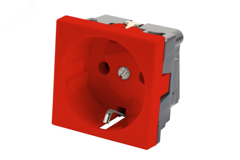 Изображение товара Розетка 2P+E немецкий стандарт 45x45 мм без шторок для монтажа