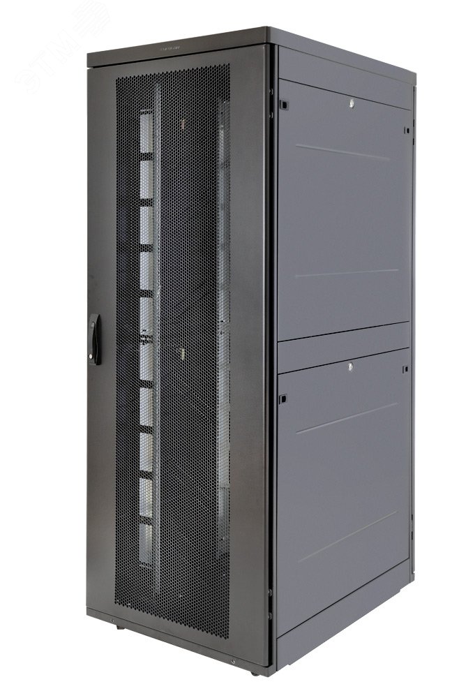 Шкаф Rackcenter D9000 42U 750Х1200, передняя дверьперф.1-ств., задняя дверь перф.2-ств.,черный 60F-42-7C-94BL Eurolan
