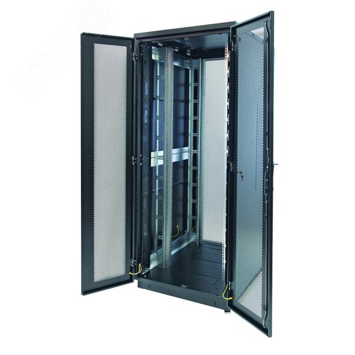 Изображение товара Шкаф Racknet S3000 42U 800 x 800, передняя дверь перфорированная двустворчатая, задняя дверь перфорированная двустворчатая, черный (шт)