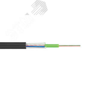 Волоконно-оптический кабель U02 с центральным модулем внутренний/внешний 4x9/125 OS2 нг(А)-HFLTx, свободный буфер 250 мкм, водоблокированный, черный