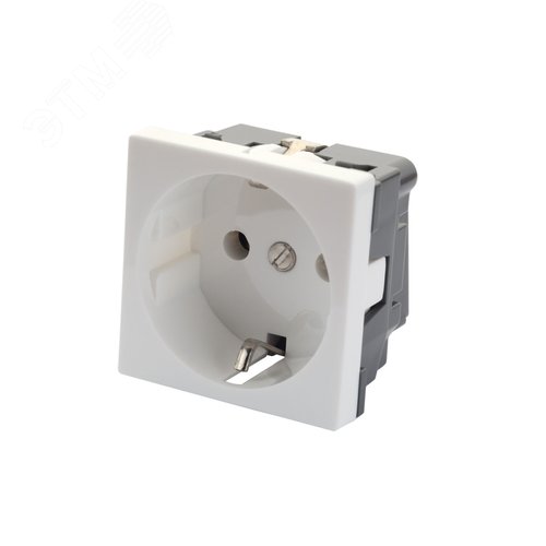 Изображение товара Розетка 2P+E немецкий стандарт 45 x 45 мм, без шторок, белый (шт)