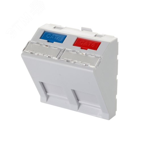 Изображение товара Адаптер 45 x 45 мм для 2 модулей Keystone, наклонный, белый (шт)